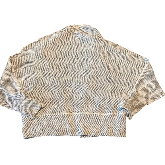 Free people cream gray motions knit cardigan sweater boho XS classic $98 - Picture 7 of 8